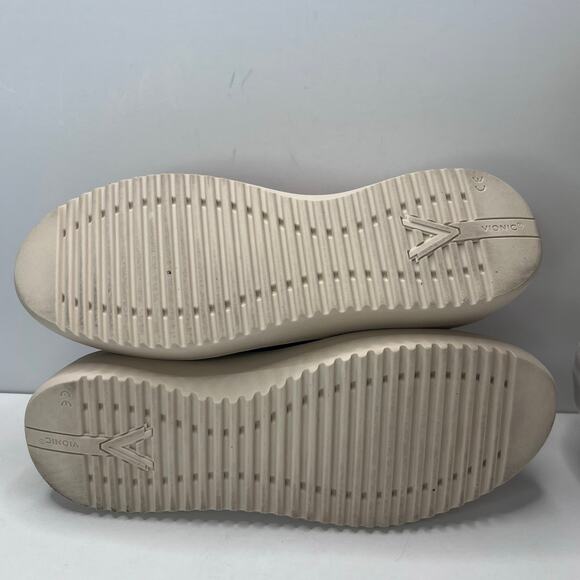 Vionic Kearny Platform Leather Slip-On Sneaker Loafer Tan Women 10M - Picture 8 of 10